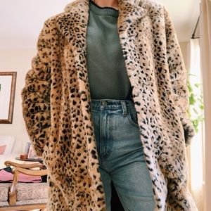 Worthington Leopard Print Faux Fur Coat